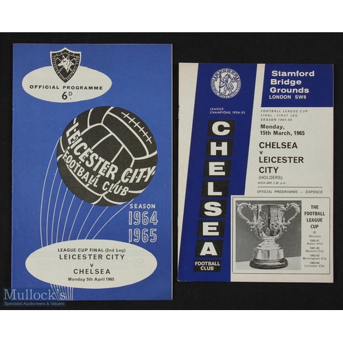 904 - 1965 Football League Cup final programmes 1st Leg Chelsea v Leicester City (15 March), 2nd Leg Leice... 