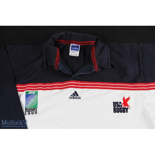 356b - USA Rugby World Cup 1999 Players' Rugby Jersey: Adidas XX Large navy, red & white official issue RWC... 