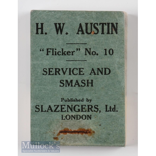 1034 - Tennis Flicker Book no.10, H W Austin Service and Smash c1930s published by Slazengers Ltd, London, ... 