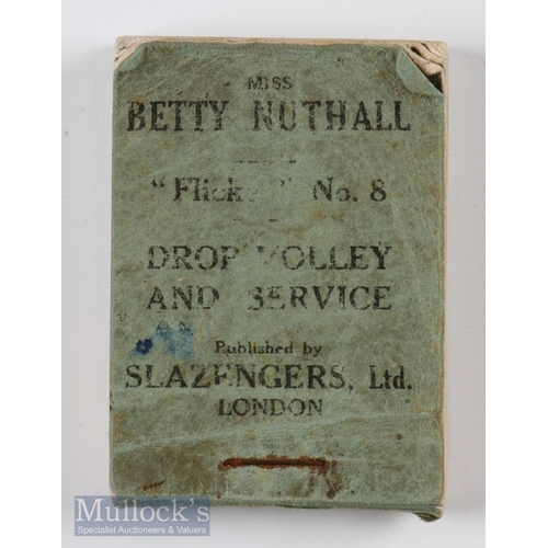 1035 - Tennis Flicker Book no.8 - Miss Betty Nuthall drop Volley and Service c1920s published by Slazengers... 