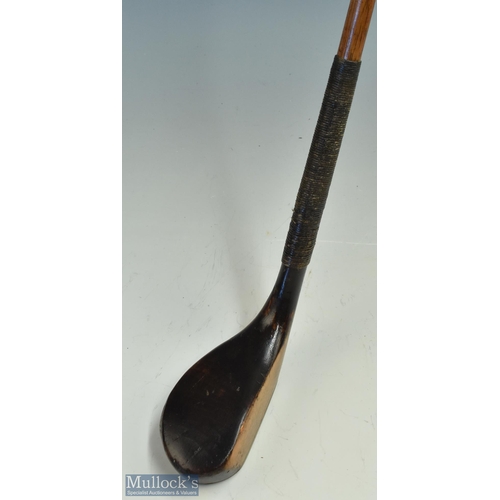 11 - T Morris St Andrews longnose dark stained beech wood putter c1890 - c/w the T Morris oval shaft stam... 