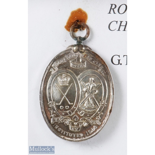 122 - 1926 Royal Blackheath Golf Club Royal Naval Challenge Cup silver medal - won by G T Eagleton - mount... 