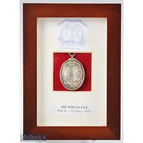 123 - 1929 Royal Blackheath Golf Club The Whyte Cup silver winners medal - engraved won by J G King All Sq... 