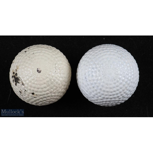 14 - 2x The Challenger Bramble Pattern Guttie Golf Balls - both made and stamped 1997. Note: Part Four - ... 