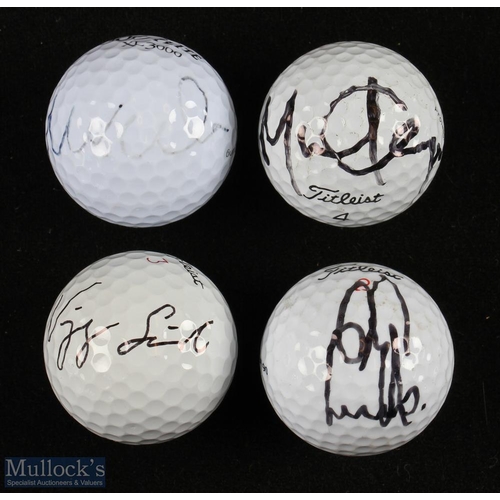 141 - 4x International Overseas Major Golf winners signed golf balls - Ernie Els (SA) 2x US Open '94 & '97... 