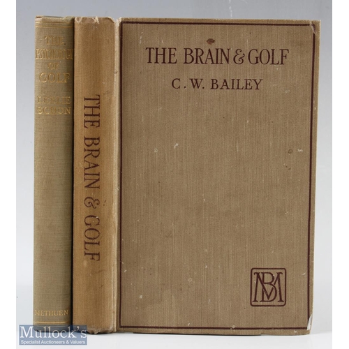 207 - Early Golf Books on Psychology - one signed (2) C W Bailey - The Brain and Golf-some hints for golfe... 