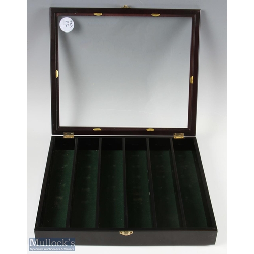 23 - Golf Ball Glazed Wall Display Case - hinged glazed door c/w 6x shelves to display 5 golf balls per s... 