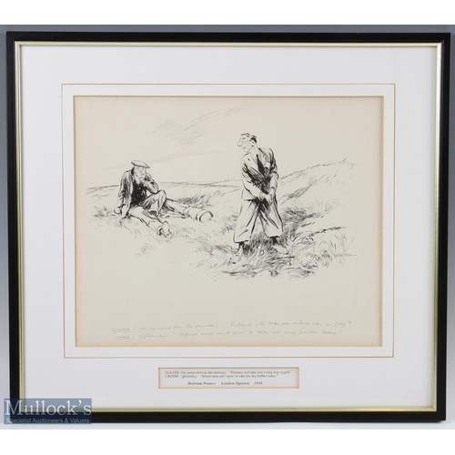 237 - Bertram Prance (b.1889-d.1958) original pen and ink humorous golf sketch signed to the middle right ... 