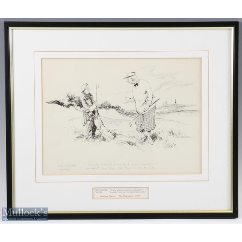 240 - Bertram Prance (b.1889-d.1958) original pen and ink humorous golf sketch signed to the middle right ... 