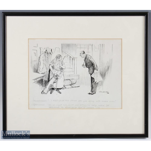 241 - W L Ridgewell (b.1885-d.1938) original Punch golf cartoon sketch No.300 signed Ridgewell complete wi... 