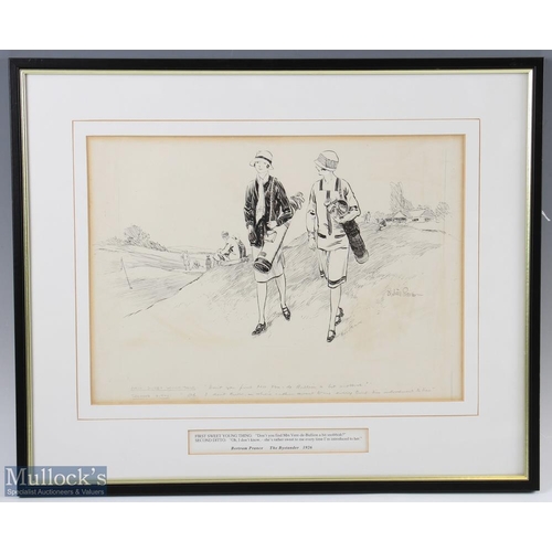 245 - Bertram Prance (b.1889-d.1958) original pen and ink humorous golf sketch signed to the middle right ... 