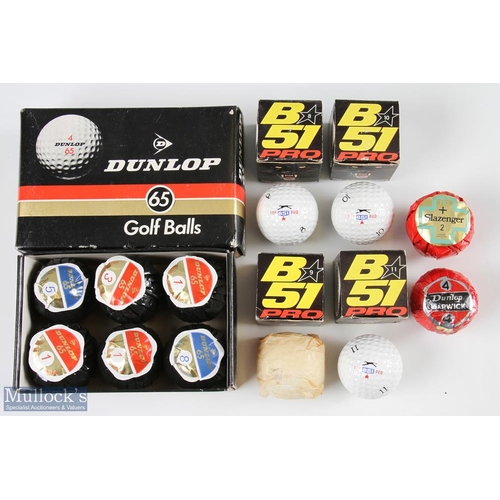 31 - 12x various wrapped and individually boxed golf balls - to incl Slazenger B51 Pro 3x endorsed by Jac... 