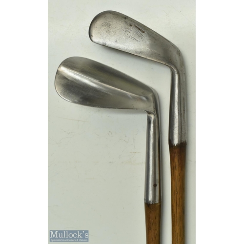 364 - Early Tom Stewart Pipe Mark and another concave face smf irons (2) - large Skoogie style concave fac... 