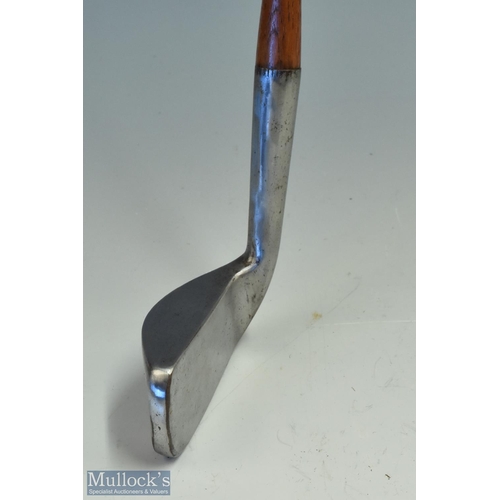 368 - Wm Gibson Kinghorn Patent Princeps Negative Loft Putter - with wide flanged top line and fitted with... 