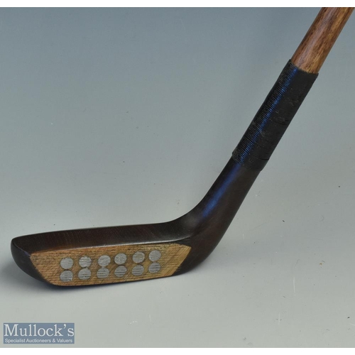 374 - Unnamed in the Style of Jack Randall's Circular Lead face weighted alloy putter but in dark stained ... 