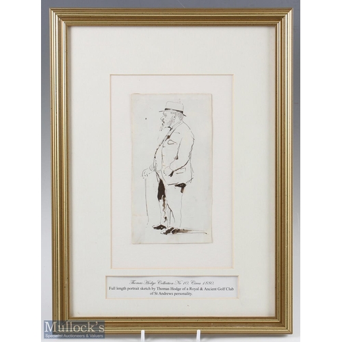 42 - Royal and Ancient Golf Club St Andrews Personality - interesting full length portrait sketch of a di... 