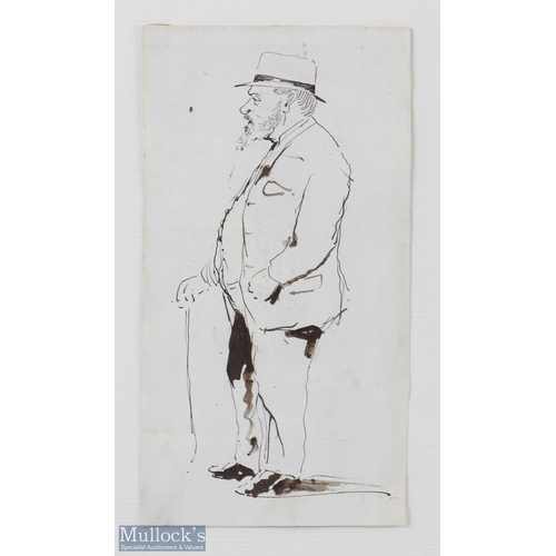 42 - Royal and Ancient Golf Club St Andrews Personality - interesting full length portrait sketch of a di... 