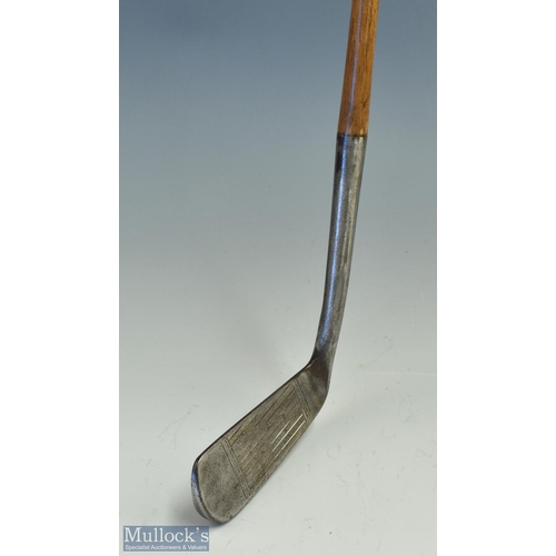 490 - Unusual large Spalding Kro-flite Three Star Bent neck putter showing the reg no. 3878 and unusual 4.... 