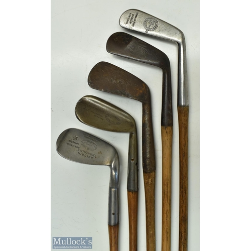 504 - Interesting selection of irons (5) Gibson extreme Smith Patent Wing toed Superior niblick, Maxwell n... 