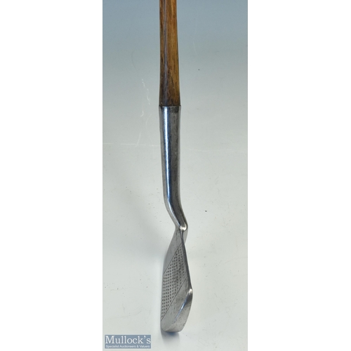 509 - Gibson's Smiths Patent Anti-Shank Rustless Winged toed no.2 iron - with an exceptional thick hide gr... 