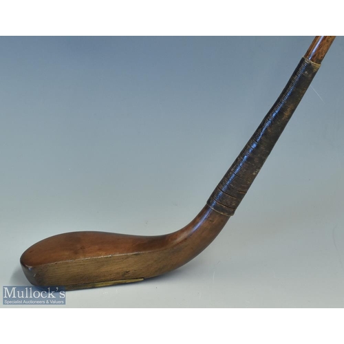 601 - Fine unnamed Feather ball era Longnose light-stained fruit wood putter circa early 19th c - the toed... 