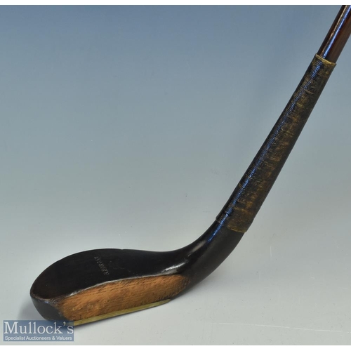 603 - Fine R FORGAN St Andrews powf dark stained beechwood longnose putter c1880 - elegant head measures 5... 