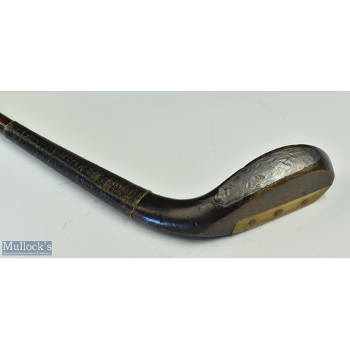 603 - Fine R FORGAN St Andrews powf dark stained beechwood longnose putter c1880 - elegant head measures 5... 