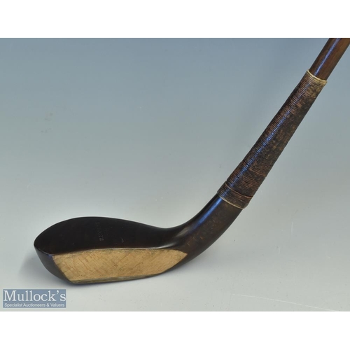 606 - Fine R Forgan St Andrews POWF dark stained beech wood longnose putter c1885 - the head measures 5