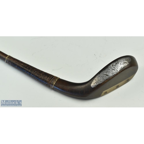 606 - Fine R Forgan St Andrews POWF dark stained beech wood longnose putter c1885 - the head measures 5