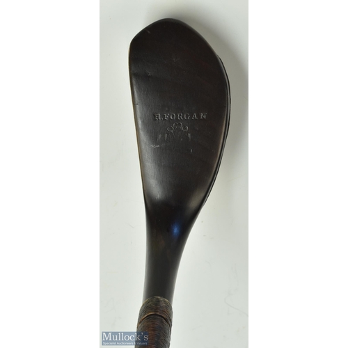 606 - Fine R Forgan St Andrews POWF dark stained beech wood longnose putter c1885 - the head measures 5