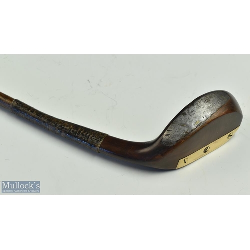 609 - Rare and most unusual Wm Park late wide bodied, exotic dark hardwood fine and elegant scare neck put... 