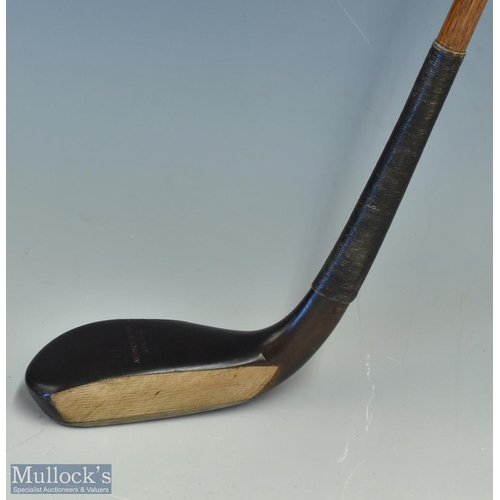 612 - Auchterlonie Special dark stained persimmon late long nose scare neck putter - stamped with makers n... 