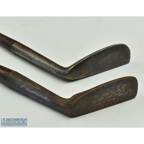 640 - 2x famous patent putters - Brown Vardon metal mallet head with the Gibson makers star to the crown c... 