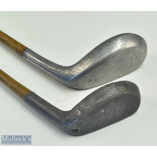 642 - 2 interesting alloy mallet head putters - Alex Patrick Leven long head and Mills Ray Model with a ti... 