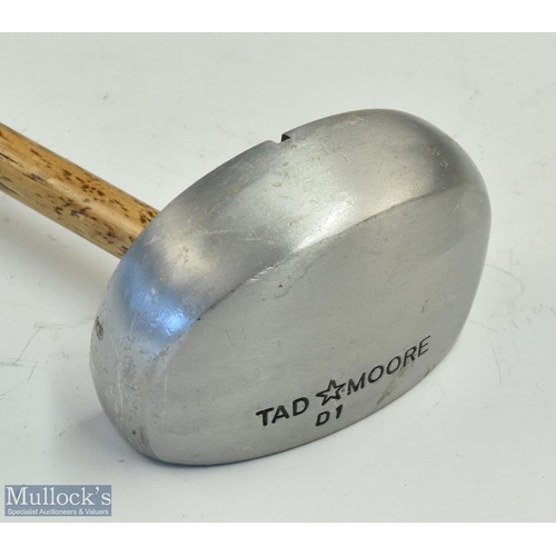 643 - Tad Moore D1 Star model centre shaft alloy putter - with full length leather grip - modern reproduct... 