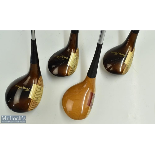 668 - 4x Toney Penna persimmon woods feature 1, 4, 5 woods Mod 12A TP4, with signature script to top and a... 