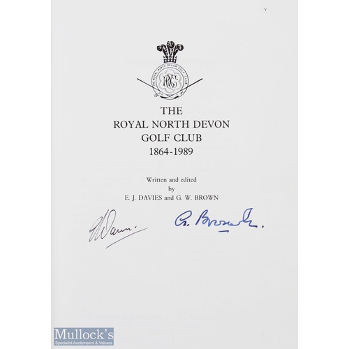 68 - The Royal North Devon Golf Club 1864-1989 signed - 125th Anniversary Deluxe ltd ed - published by th... 