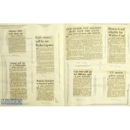 681 - 1946-1947 James Goodfellow Evening Standard Golf Reporter, family scrap book of newspaper articles o... 