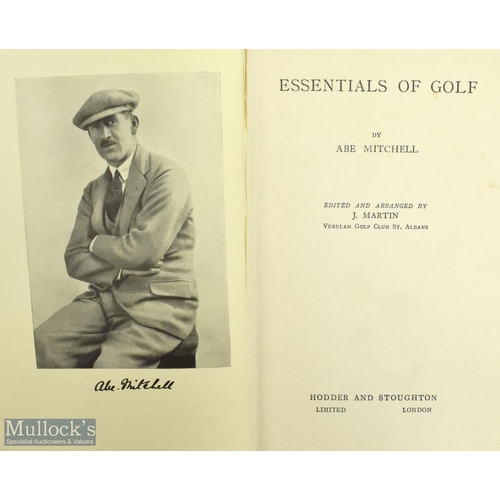 682 - Mitchell, Abe - 'Essentials of Golf' with dust jacket and laid illustration- 13th reprinted 1936 (fi... 