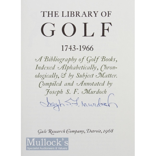 714 - Murdoch, Joseph S F (Signed) - The Library of Golf 1743-1966 book 1968 Gale Research Company bound i... 