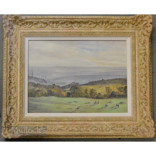 725 - Charles Cundall RA RWS (1890-1971) - Golf Course in North England c1937 oil on board - image 9.75