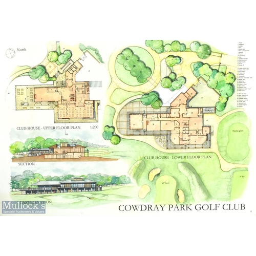 748 - Cowdray Park Golf Club Presentation Architectural Plans printed display in colour depicting various ... 