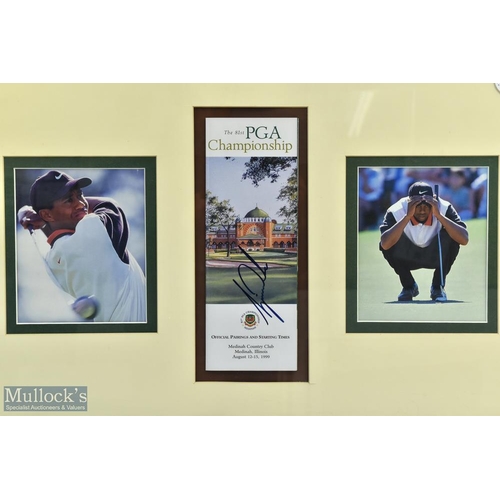 779 - Scarce 1999 PGA Championship Tiger Woods (Winner) Signed Golf Display features a signed programme to... 