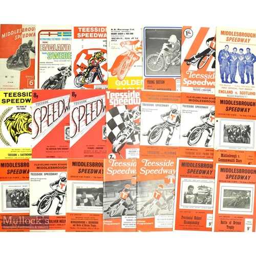 852 - 1948-1976 Middlesbrough /Teesside Speedway programmes, a collection of league, cup international mee... 