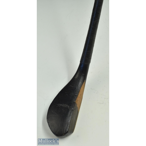 9 - J Anderson St Andrews longnose curved face short spoon c1880 - the dark stained beech wood head fitt... 