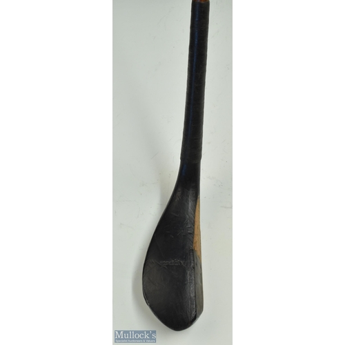 9 - J Anderson St Andrews longnose curved face short spoon c1880 - the dark stained beech wood head fitt... 