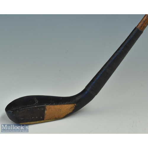 9 - J Anderson St Andrews longnose curved face short spoon c1880 - the dark stained beech wood head fitt... 