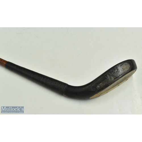 9 - J Anderson St Andrews longnose curved face short spoon c1880 - the dark stained beech wood head fitt... 