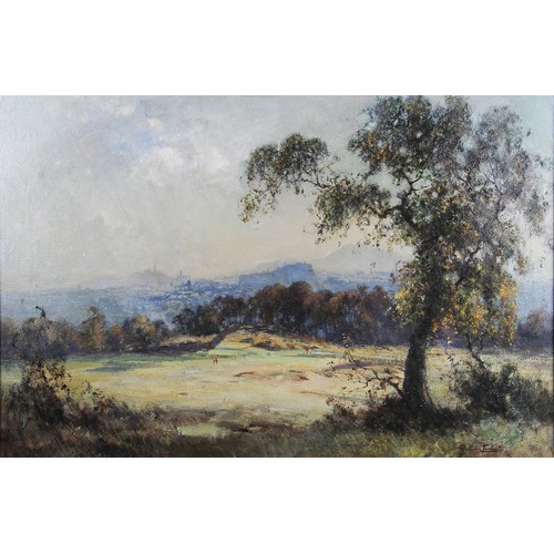 90 - J A Henderson Tarbet (1875-1937) - Murrayfield Golf Course Edinburgh - oil on canvas signed bottom r... 