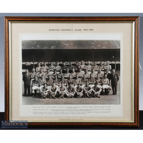 1287 - 1954/55 Everton Football Club official team squad photograph mounted, framed and glazed; issued to p... 